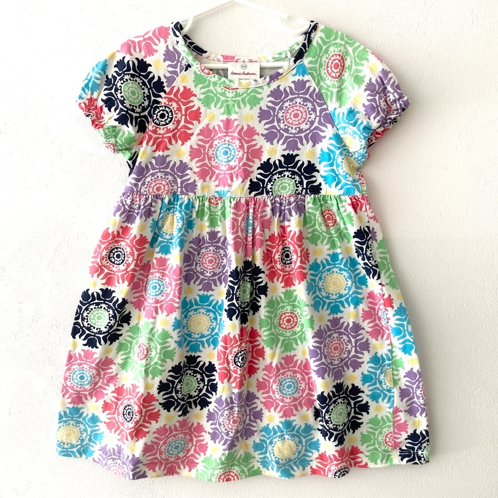 Hanna Andersson Floral Short Sleeve Dress Size 6-7